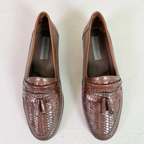 Stacy Adams Woven Tassel Loafers Men\'s 9.5M Brown Leather Y2K Classic Preppy main image 7